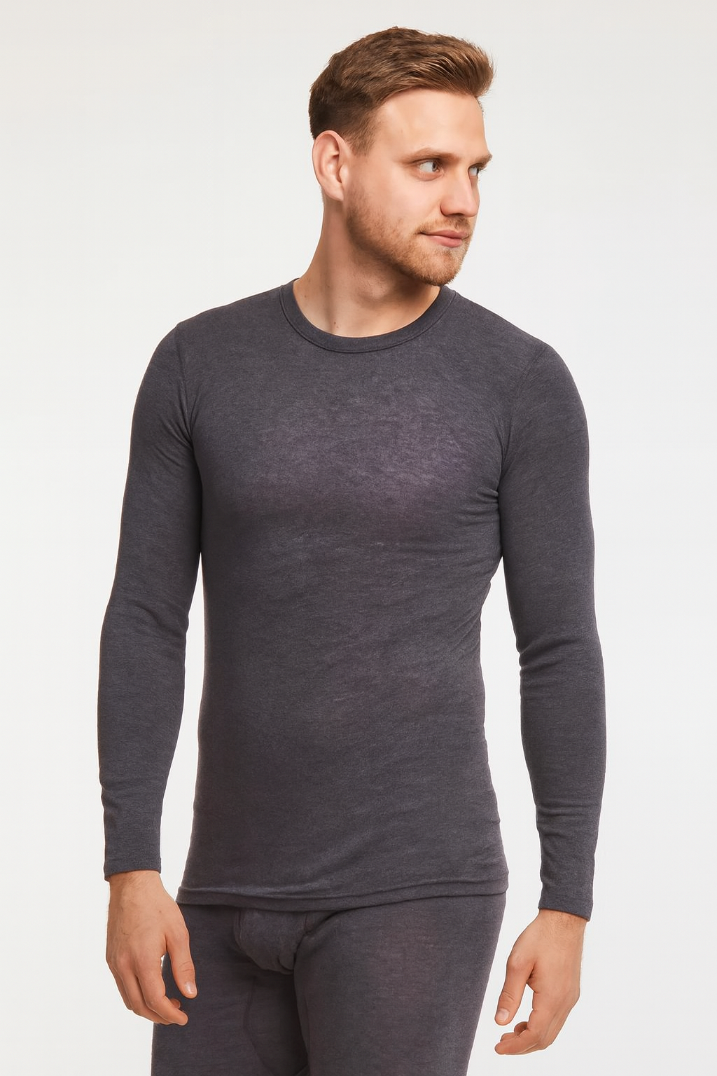 Yün & Angora Karışımı Doğal Termal Uzun Kollu İçlik Erkek Gri Outlet
