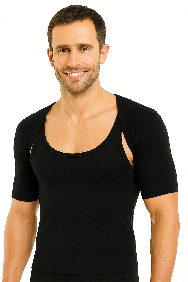 Angora & Yün Klasik Omuz & Sırt Isıtıcı Erkek Siyah