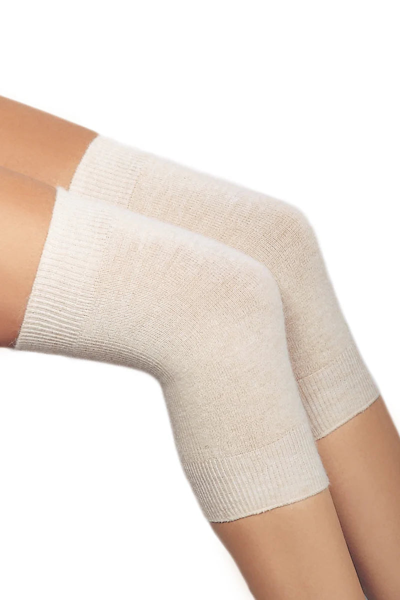 Angora Yün Karışımı Slim Fit Kadın Çift Diz Isıtıcı Bej