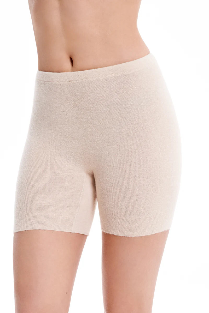 Yün & Angora Karışımı Doğal Termal Kısa Boxer İçlik Kadın Bej