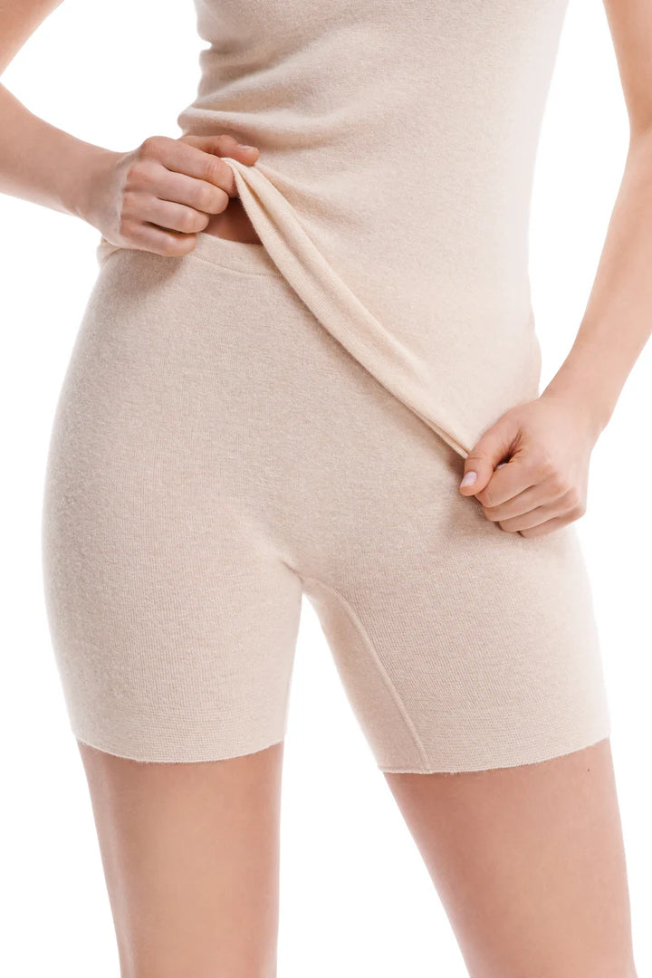 Yün & Angora Karışımı Doğal Termal Kısa Boxer İçlik Kadın Bej