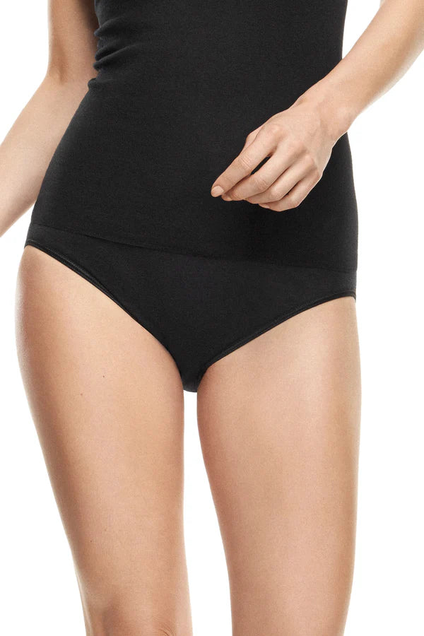 Angora İpek Karışımı Doğal Termal Kadın Slip Külot Siyah