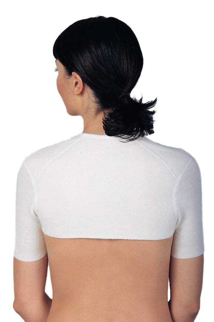 Angora & Yün Klasik Omuz & Sırt Isıtıcısı Kadın Beyaz