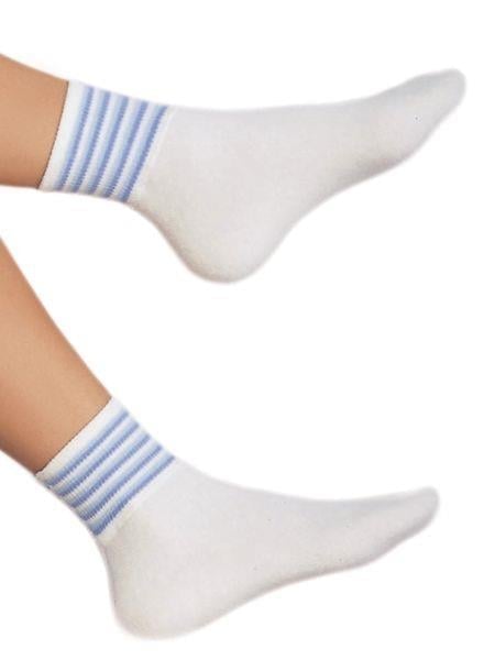 Angora Yün Karışımı Doğal Termal Çizgi Bilekli Beyaz Patik Çorap
