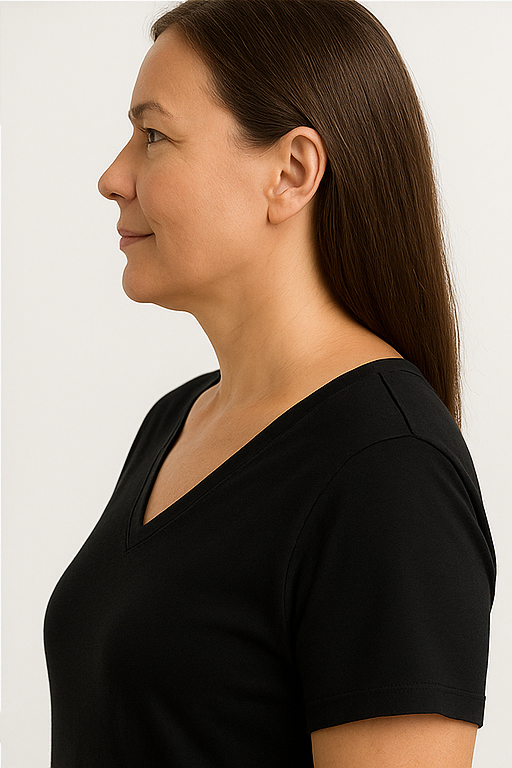 Silverlyne Doğal Tencel Kısa Kollu V Yaka T-Shirt Kadın Siyah