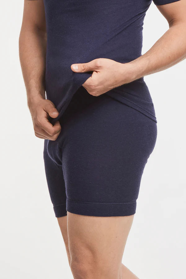 Outlet Yün &amp; Angora Karışımı Doğal Termal Boxer İçlik Erkek Lacivert