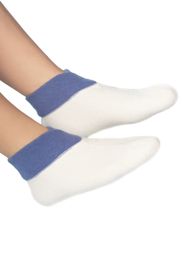 Angora Yün Karışımı Doğal Termal Aqua Beyaz Patik Çorap