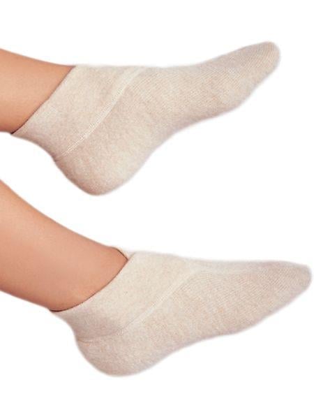 Angora Yün Karışımı Doğal Termal Bej Patik Çorap