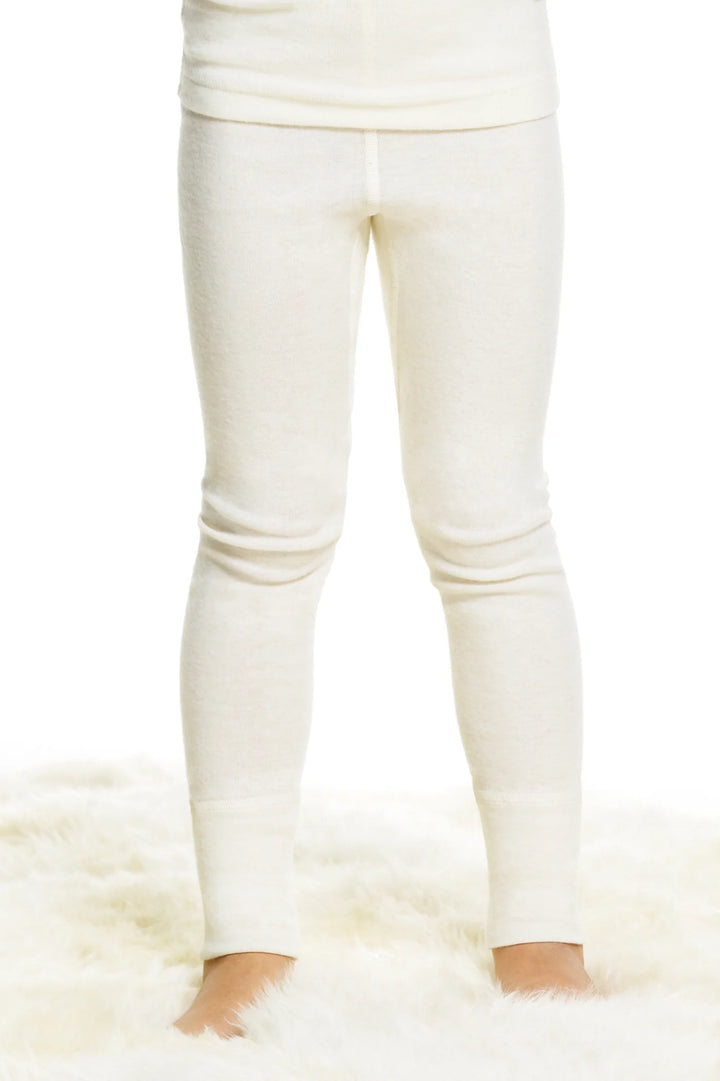 Angora Yünü Doğal Termal Çocuk Uzun Tayt İçlik (Unisex) Beyaz