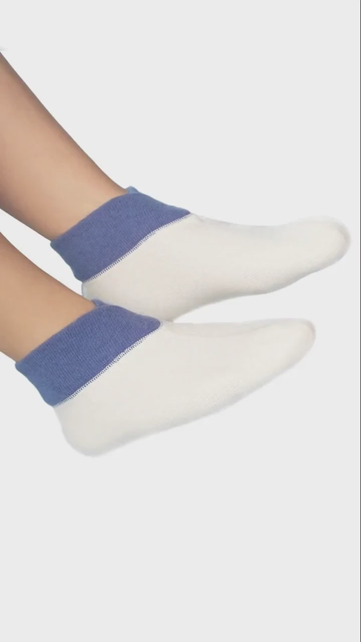 Angora Yün Karışımı Doğal Termal Aqua Beyaz Patik Çorap