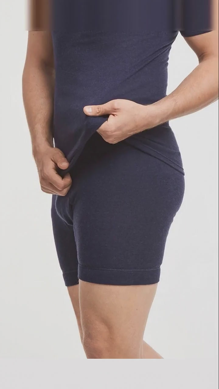 Outlet Yün &amp; Angora Karışımı Doğal Termal Boxer İçlik Erkek Lacivert